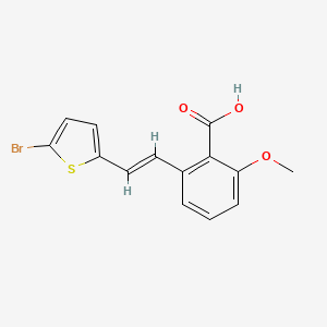 molecular formula C14H11BrO3S B6339358 2-[2-(5-Bromo-thiophen-2-yl)-vinyl]-6-methoxy-benzoic acid CAS No. 365542-85-4