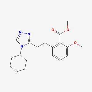 molecular formula C19H25N3O3 B6339379 2-[2-(4-Cyclohexyl-4H-[1,2,4]triazol-3-yl)-ethyl]-6-methoxy-benzoic acid methyl ester CAS No. 365542-73-0