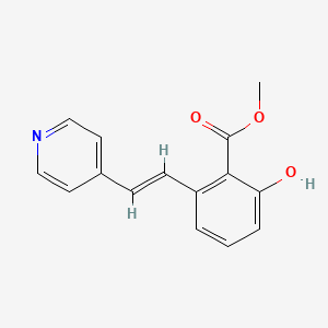 molecular formula C15H13NO3 B6339387 2-Hydroxy-6-(2-pyridin-4-yl-vinyl)-benzoic acid methyl ester CAS No. 1171924-29-0