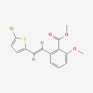 molecular formula C15H13BrO3S B6339404 2-[2-(5-溴噻吩-2-基)-乙烯基]-6-甲氧基苯甲酸甲酯 CAS No. 365543-18-6