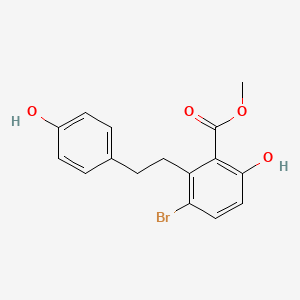 3-Bromo-6-hydroxy-2-[2-(4-hydroxy-phenyl)-ethyl]-benzoic acid methyl ester;  95%