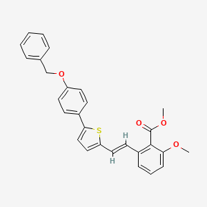 molecular formula C28H24O4S B6339436 2-{2-[5-(4-Benzyloxy-phenyl)-thiophen-2-yl]-vinyl}-6-methoxy-benzoic acid methyl ester CAS No. 1171924-12-1