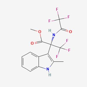molecular formula C15H12F6N2O3 B6339452 Methyl 3,3,3-trifluoro-2-(2-methyl-1H-indol-3-yl)-N-(trifluoroacetyl)alaninate, 97% CAS No. 126954-06-1