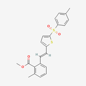 molecular formula C22H20O4S2 B6339478 2-Methyl-6-{2-[5-(toluene-4-sulfonyl)-thiophen-2-yl]-vinyl}-benzoic acid methyl ester CAS No. 1171924-15-4