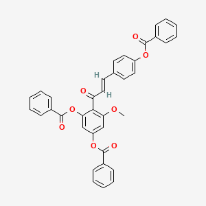 molecular formula C37H26O8 B6339492 3-(Benzoyloxy)-4-[(2E)-3-[4-(Benzoyloxy)phenyl]prop-2-enoyl]-5-methoxyphenyl benzoate CAS No. 1171924-04-1