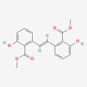molecular formula C18H16O6 B6339505 2-羟基-6-[(E)-2-[3-羟基-2-(甲氧羰基)苯基]乙烯基]苯甲酸甲酯 CAS No. 365543-09-5