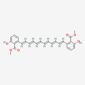 molecular formula C28H26O6 B6339513 Methyl 2-hydroxy-6-[(1E,3E,5E,7E,9E,11E)-12-[3-hydroxy-2-(methoxycarbonyl)phenyl]dodeca-1,3,5,7,9,11-hexaen-1-yl]benzoate CAS No. 1171924-03-0