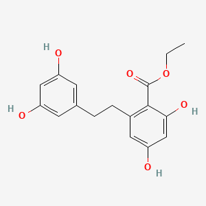 molecular formula C17H18O6 B6339534 2-[2-(3,5-Dihydroxy-phenyl)-ethyl]-4,6-dihydroxy-benzoic acid ethyl ester CAS No. 365542-95-6