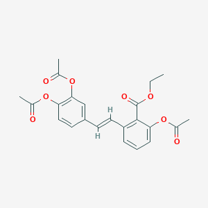 molecular formula C23H22O8 B6339535 2-乙酰氧基-6-[2-(3,4-二乙酰氧基-苯基)-乙烯基]-苯甲酸乙酯 CAS No. 365543-22-2