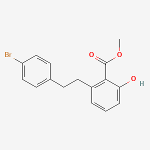 molecular formula C16H15BrO3 B6339545 2-[2-(4-Bromo-phenyl)-ethyl]-6-hydroxy-benzoic acid methyl ester;  95% CAS No. 1171923-98-0