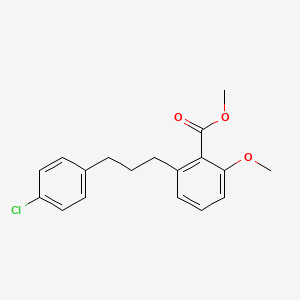 molecular formula C18H19ClO3 B6339619 2-[3-(4-Chloro-phenyl)-propyl]-6-methoxy-benzoic acid methyl ester CAS No. 1171923-75-3