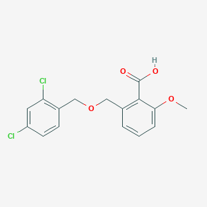 molecular formula C16H14Cl2O4 B6339631 2-(2,4-Dichloro-benzyloxymethyl)-6-methoxy-benzoic acid;  95% CAS No. 1171923-61-7