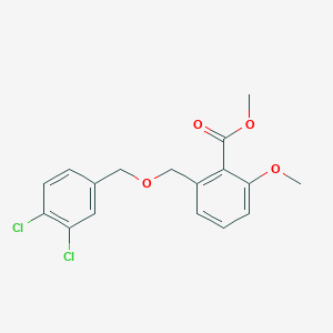 molecular formula C17H16Cl2O4 B6339657 2-(3,4-Dichloro-benzyloxymethyl)-6-methoxy-benzoic acid methyl ester CAS No. 1171923-68-4