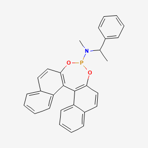 molecular formula C29H24NO2P B6339741 (11bR)-N-甲基-N-[(R)-1-苯乙基]-二萘[2,1-d:1',2'-f][1,3,2]二氧杂磷杂菲-4-胺，98% CAS No. 1021439-57-5