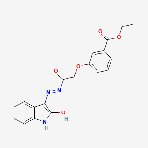 molecular formula C19H17N3O5 B6339774 Ethyl 3-((N-(aza(2-oxoindolin-3-ylidene)methyl)carbamoyl)methoxy)benzoate CAS No. 1024563-26-5