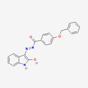 molecular formula C22H17N3O3 B6339853 3-((4-Benzyloxybenzoyl)hydrazidyl)-2-oxoindoline CAS No. 351493-86-2