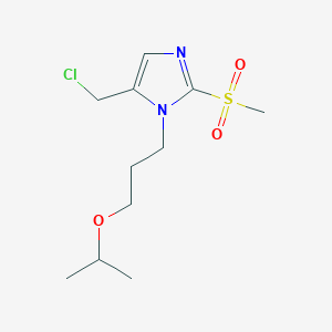 molecular formula C11H19ClN2O3S B6339882 5-(Chloromethyl)-2-methanesulfonyl-1-[3-(propan-2-yloxy)propyl]-1H-imidazole CAS No. 1221342-75-1