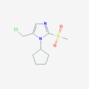 molecular formula C10H15ClN2O2S B6339889 5-(Chloromethyl)-1-cyclopentyl-2-methanesulfonyl-1H-imidazole CAS No. 1221341-16-7