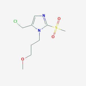 molecular formula C9H15ClN2O3S B6339903 5-(Chloromethyl)-2-methanesulfonyl-1-(3-methoxypropyl)-1H-imidazole CAS No. 1221341-19-0