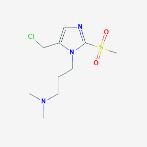 molecular formula C10H18ClN3O2S B6339931 {3-[5-(氯甲基)-2-甲磺酰基-1H-咪唑-1-基]丙基}二甲胺 CAS No. 1221342-74-0