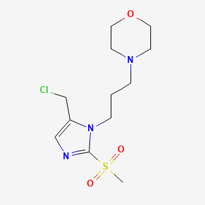 molecular formula C12H20ClN3O3S B6339950 4-{3-[5-(Chloromethyl)-2-methanesulfonyl-1H-imidazol-1-yl]propyl}morpholine CAS No. 1221342-69-3