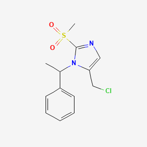 molecular formula C13H15ClN2O2S B6339960 5-(Chloromethyl)-2-methanesulfonyl-1-(1-phenylethyl)-1H-imidazole CAS No. 1221342-98-8