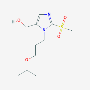 molecular formula C11H20N2O4S B6339986 {2-Methanesulfonyl-1-[3-(propan-2-yloxy)propyl]-1H-imidazol-5-yl}methanol CAS No. 1221341-57-6
