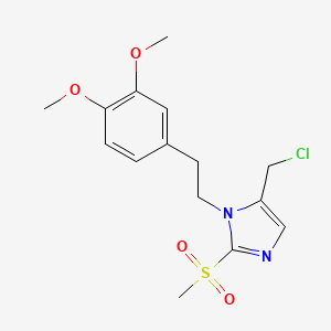 molecular formula C15H19ClN2O4S B6340009 5-(Chloromethyl)-1-[2-(3,4-dimethoxyphenyl)ethyl]-2-methanesulfonyl-1H-imidazole CAS No. 1221342-91-1