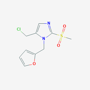 molecular formula C10H11ClN2O3S B6340023 5-(Chloromethyl)-1-(furan-2-ylmethyl)-2-methanesulfonyl-1H-imidazole CAS No. 1221342-65-9