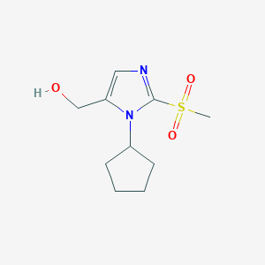 molecular formula C10H16N2O3S B6340036 (1-Cyclopentyl-2-methanesulfonyl-1H-imidazol-5-yl)methanol CAS No. 1221341-07-6