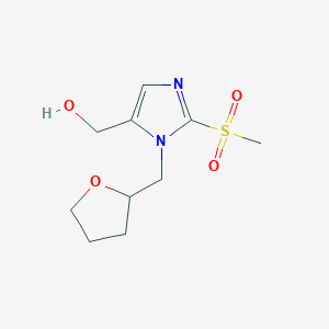 molecular formula C10H16N2O4S B6340041 [2-甲磺酰基-1-(氧杂环-2-基甲基)-1H-咪唑-5-基]甲醇 CAS No. 1221346-43-5