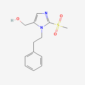 molecular formula C13H16N2O3S B6340069 2-甲磺酰基-1-(2-苯乙基)-1H-咪唑-5-基]甲醇 CAS No. 1221341-55-4