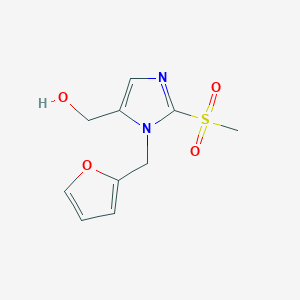 molecular formula C10H12N2O4S B6340070 [1-(Furan-2-ylmethyl)-2-methanesulfonyl-1H-imidazol-5-yl]methanol CAS No. 1221342-05-7