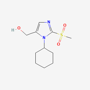 molecular formula C11H18N2O3S B6340075 (1-Cyclohexyl-2-methanesulfonyl-1H-imidazol-5-yl)methanol CAS No. 1221342-56-8