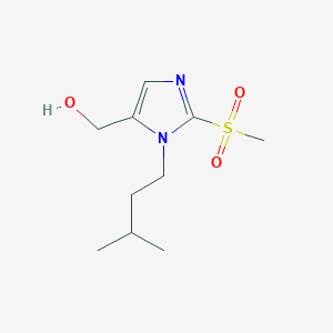 molecular formula C10H18N2O3S B6340084 [2-Methanesulfonyl-1-(3-methylbutyl)-1H-imidazol-5-yl]methanol CAS No. 1221341-77-0