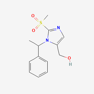 molecular formula C13H16N2O3S B6340100 [2-Methanesulfonyl-1-(1-phenylethyl)-1H-imidazol-5-yl]methanol CAS No. 1221341-08-7