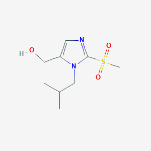 molecular formula C9H16N2O3S B6340106 [2-甲磺酰基-1-(2-甲基丙基)-1H-咪唑-5-基]甲醇 CAS No. 1221342-54-6