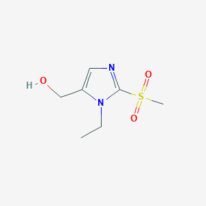 molecular formula C7H12N2O3S B6340115 (1-Ethyl-2-methanesulfonyl-1H-imidazol-5-yl)methanol CAS No. 1221341-97-4