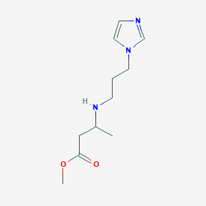 molecular formula C11H19N3O2 B6340217 Methyl 3-{[3-(1H-imidazol-1-yl)propyl]amino}butanoate CAS No. 1221346-20-8