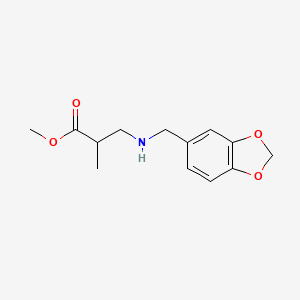 molecular formula C13H17NO4 B6340227 Methyl 3-[(2H-1,3-benzodioxol-5-ylmethyl)amino]-2-methylpropanoate CAS No. 92042-01-8