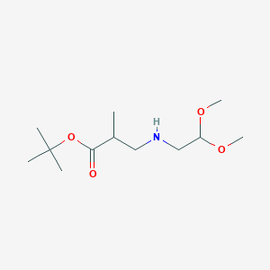molecular formula C12H25NO4 B6340425 tert-Butyl 3-[(2,2-dimethoxyethyl)amino]-2-methylpropanoate CAS No. 1221341-84-9