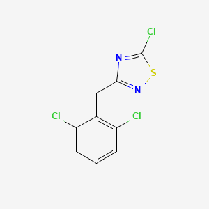molecular formula C9H5Cl3N2S B6340649 5-Chloro-3-[(2,6-dichlorophenyl)methyl]-1,2,4-thiadiazole CAS No. 1221341-60-1