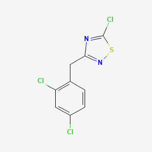 molecular formula C9H5Cl3N2S B6340689 5-Chloro-3-[(2,4-dichlorophenyl)methyl]-1,2,4-thiadiazole CAS No. 90483-74-2