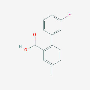 molecular formula C14H11FO2 B6340757 2-(3-Fluorophenyl)-5-methylbenzoic acid, 95% CAS No. 1214357-36-4