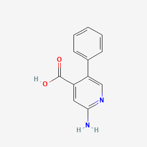 molecular formula C12H10N2O2 B6340776 2-Amino-5-phenylisonicotinic acid, 95% CAS No. 1214341-29-3