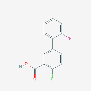 molecular formula C13H8ClFO2 B6340791 2-Chloro-5-(2-fluorophenyl)benzoic acid, 95% CAS No. 1214327-03-3