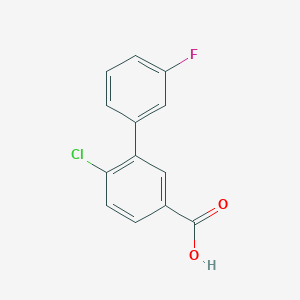 molecular formula C13H8ClFO2 B6340803 4-Chloro-3-(3-fluorophenyl)benzoic acid, 95% CAS No. 1214362-49-8