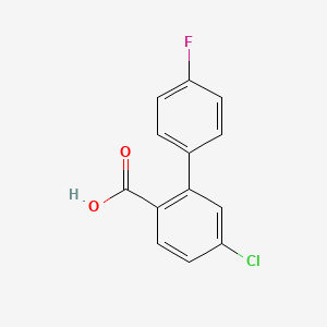 molecular formula C13H8ClFO2 B6340806 4-Chloro-2-(4-fluorophenyl)benzoic acid, 95% CAS No. 1214344-12-3