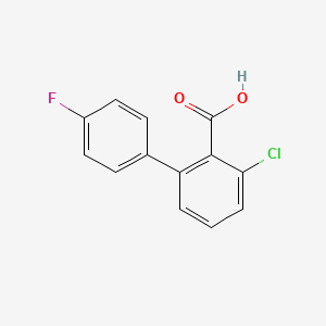molecular formula C13H8ClFO2 B6340832 6-Chloro-2-(4-fluorophenyl)benzoic acid, 95% CAS No. 1214362-35-2