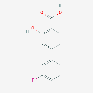 molecular formula C13H9FO3 B6340849 4-(3-Fluorophenyl)-2-hydroxybenzoic acid, 95% CAS No. 1214367-30-2
